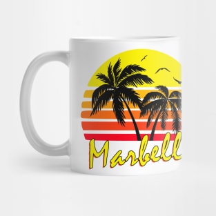 Marbella Spain Retro Sunset Mug